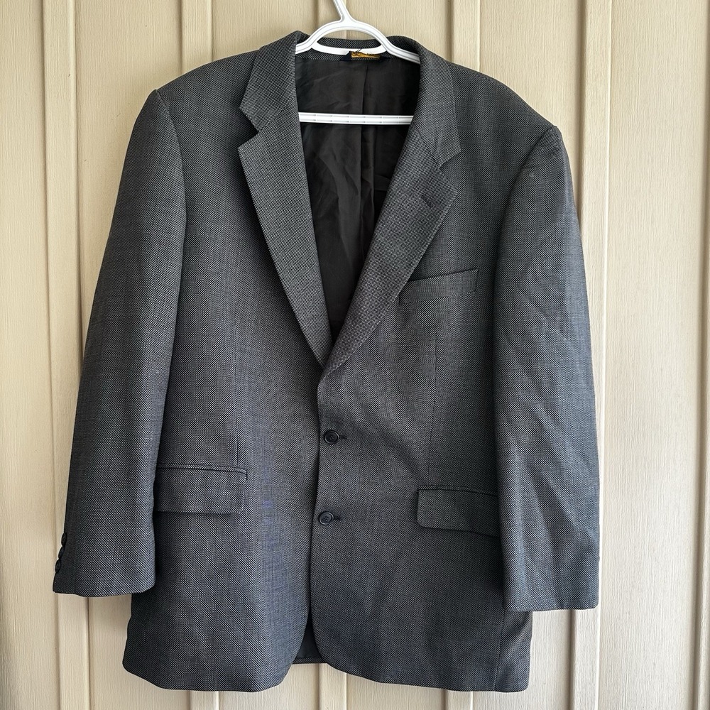 Brooks Brothers Gray Sports Coat Blazer Jacket Mens 44R Brooksease Wool